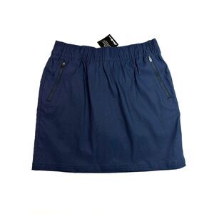 NWT Eddie Bauer Size 8 Rainier Pull On Skirt Skort Navy Hiking Outdoor Gorpcore
